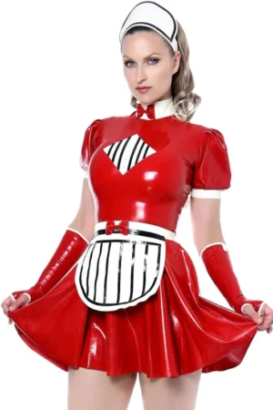 Missy Maids Latex Uniform Flared Dress