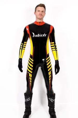 Latex Male MotoGP Branded Biker Style Catsuit