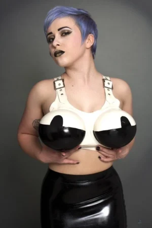 Latex Contrast Hemispherical Bra