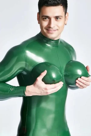 Latex Inflated Boobs Catsuit