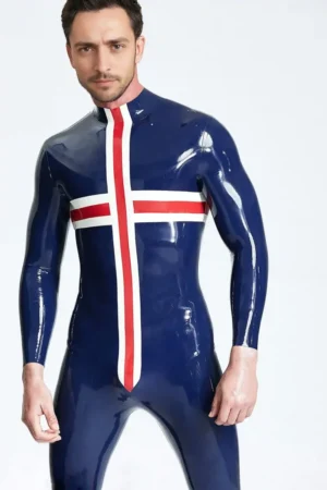 Latex Patriotic Cross Catsuit