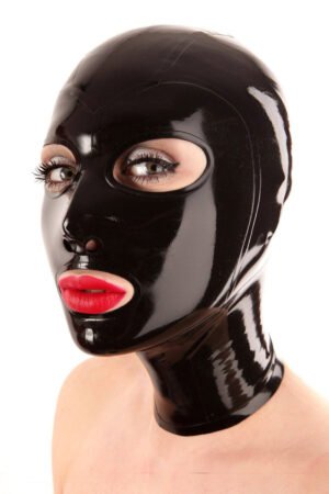 Latex hood in black