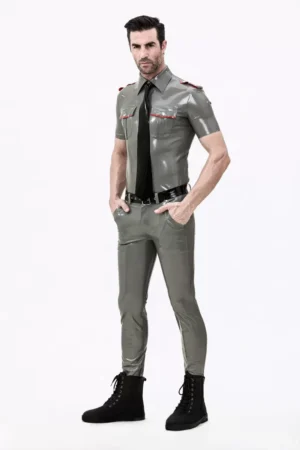 Latex Male Military Uniform